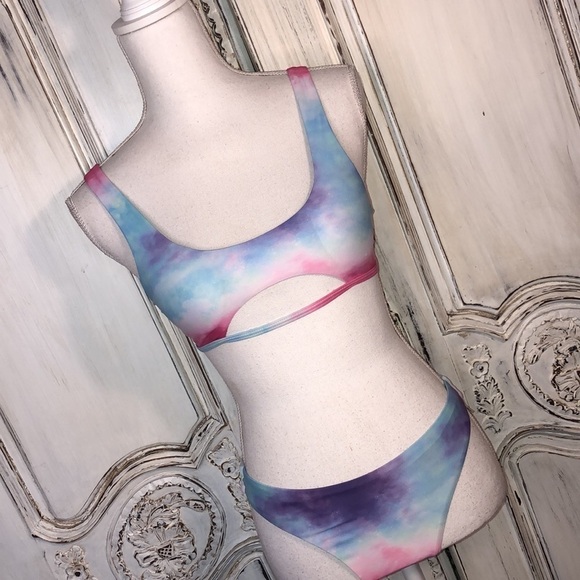 ZAFUL Sherbet Colors Peek a Boo Top Bikini Size 4 NWOT - Picture 2 of 12